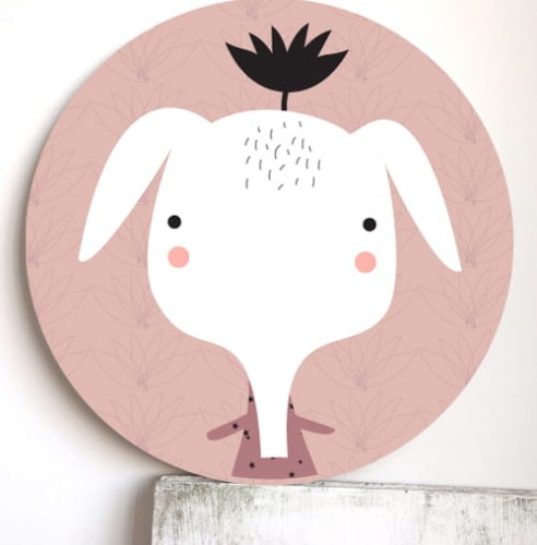  Plakat Słonik różowy z kwiatkiem - HACIENDO EL INDIO