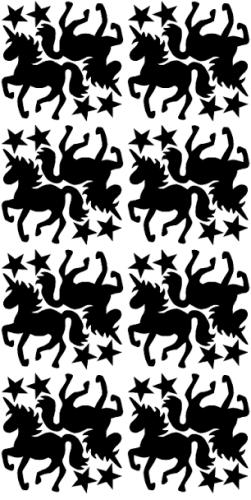  Naklejki ścienne jednorożce - czarne