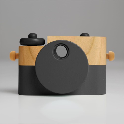 Drewniany aparat fotograficzny - czarny