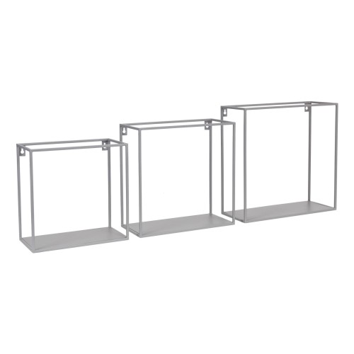 Zestaw 3 metalowych półek - szare - Kids Depot