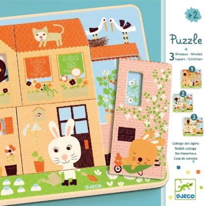 Puzzle dla najmłodszych 3 plansze - Króliczki