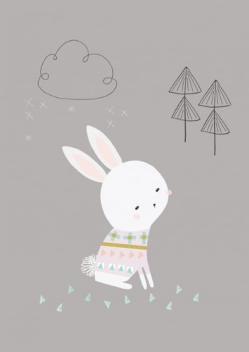 Pocztówka Królik w swetrze