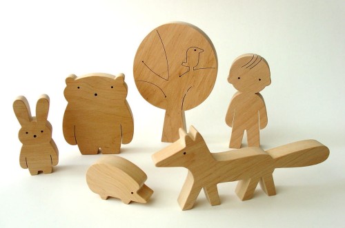 Zestaw chłopiec i leśni przyjaciele