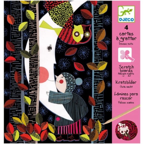  Zestaw artystyczny - wydrapywanka Noc - DJECO 
