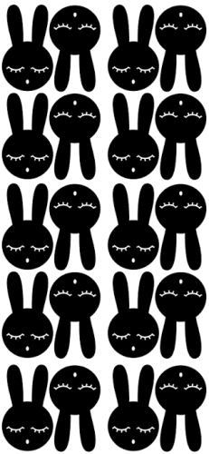 Naklejki ścienne króliki - czarne