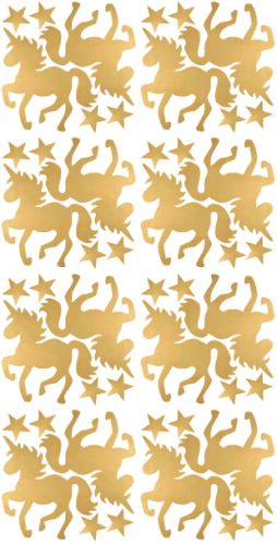  Naklejki ścienne jednorożce - złote