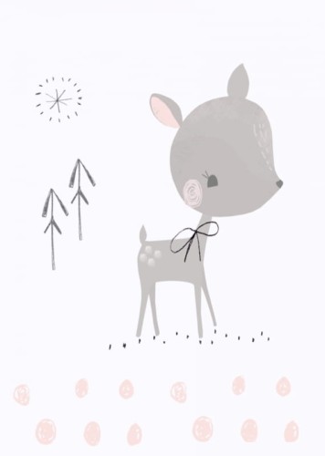 Pocztówka  Jeleń z kokardą