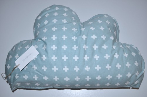 Poduszka chmurka - miętowa w krzyżyki 