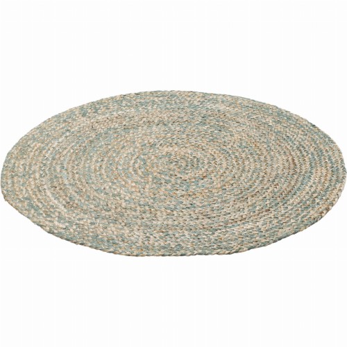 Okrągły dywanik jutowy - petrol