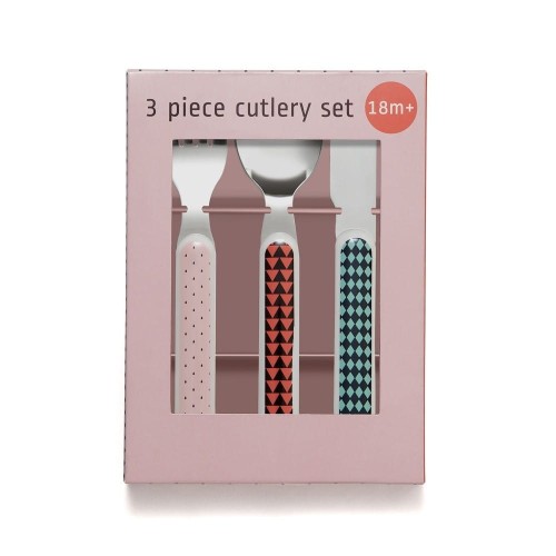 Sztućce różowa myszka z kropelkami