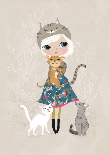 Pocztówka Miłośniczka kotów