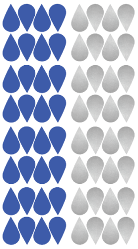 Naklejki ścienne krople - srebrne/niebieskie