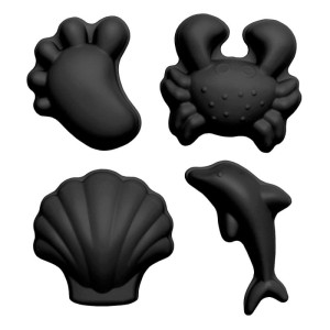 Silikonowe foremki do piasku 4 sztuki - Czarne - Scrunch moulds - Funkit World