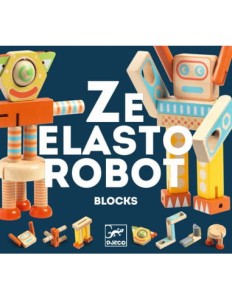 Djeco - Drewniany robot ZE ELASTOROBOT - DJ06435 