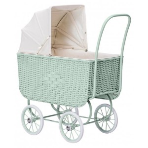 Astrup - Wózek Doll Pram Retro Rattan - Green