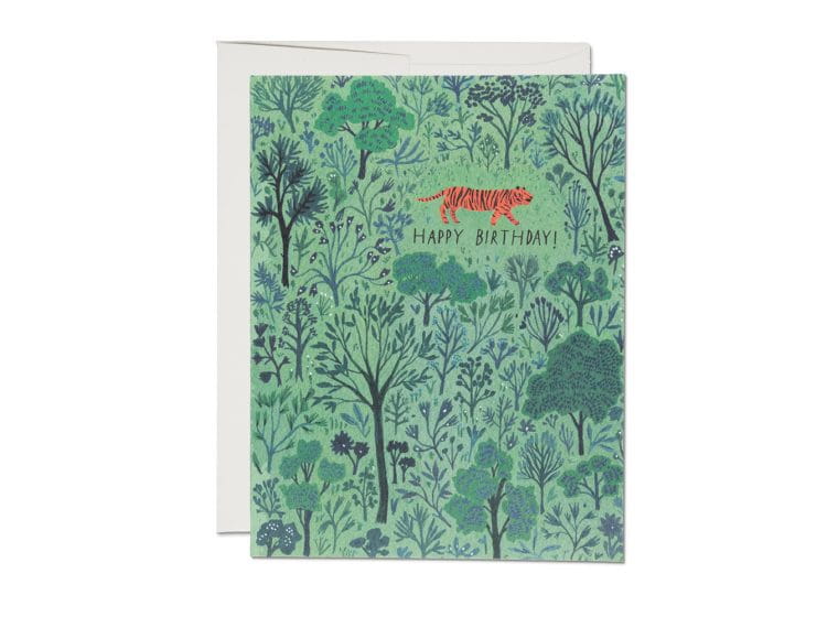 Kartka z kopertą - Orange Tiger - Red Cap Cards