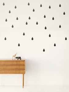Naklejki małe kropelki - czarne - FERM LIVING