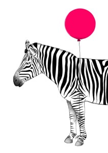 Plakat A4 - Zebra z balonem