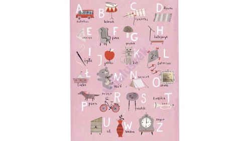 Plakat Alfabet A3 - różowy