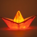 Lampka łódka origami - różowa