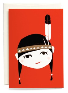 Kartka Native girl (little feather)