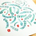 Kartka Teal Leaves