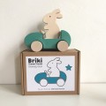 Drewniany królik w aucie - turkusowy - Briki Vroom Vroom