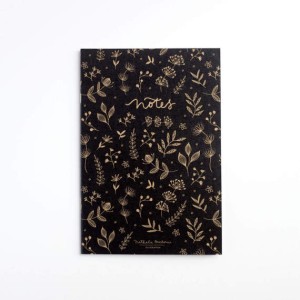 Notes A5 w linie  - Botanical  - czarny - Nathalie Ouederni