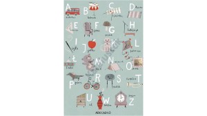Plakat Alfabet A3 - miętowy