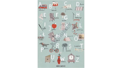 Plakat Alfabet A3 - miętowy