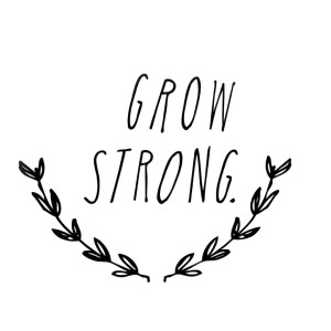 Naklejka ścienna "Grow Strong" 20x13 - złota