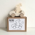 Drewniany królik w aucie - biały - Briki Vroom Vroom