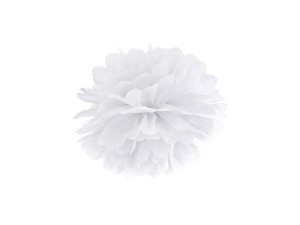 Papierowy pompon - biały - 25 cm