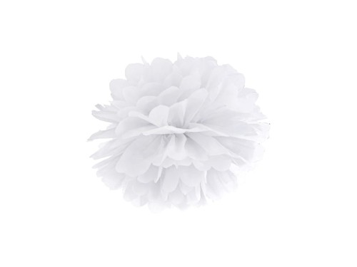 Papierowy pompon - biały - 25 cm