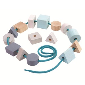 PLAN TOYS - Pastelowa nawlekanka z klocków - PLTO-5381