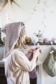 Świąteczna czapka elfa - aksamitny róż - FABELAB