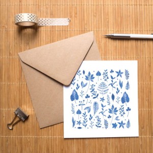 Kartka Indigo Blue Botanical