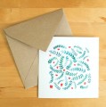 Kartka Teal Leaves