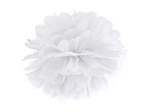 Papierowy pompon - biały - 35 cm