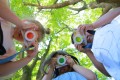 Drewniany aparat fotograficzny z kalejdoskopem - Różowy filtr- KUKKIA