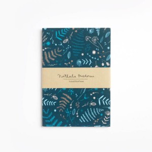 Notes A6 kartki w linie - Botanical  - niebieski - Nathalie Ouederni
