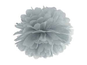 Papierowy pompon - szary - 35 cm 