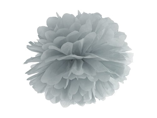 Papierowy pompon - szary - 35 cm