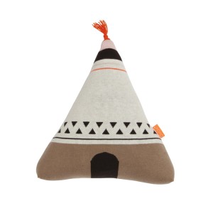 OYOY - Poduszka wigwam – pomarańczowe wykończenia