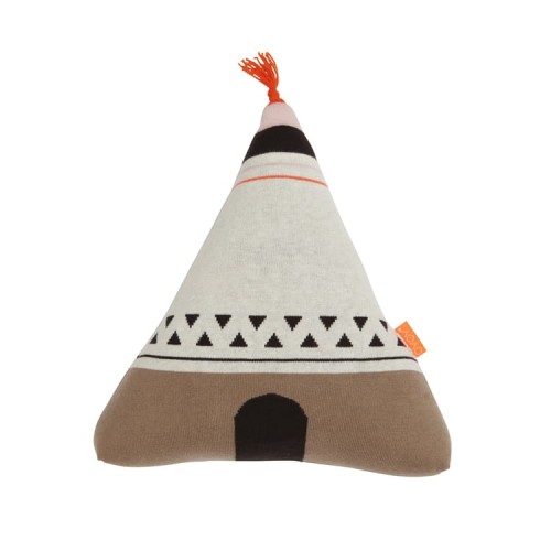 Poduszka wigwam – pomarańczowe wykończenia 