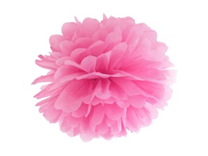Papierowy pompon - różowy - 35 cm