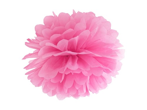 Papierowy pompon - różowy - 35 cm